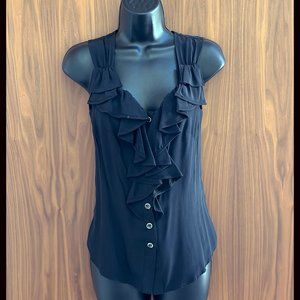 NWT Nanette Lepore Black Silk Sleeveless Blouse